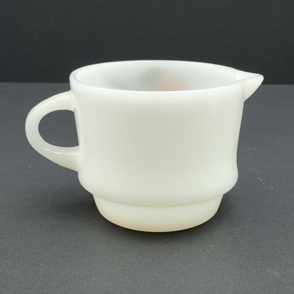 Anchor Hocking Fire King Fruit Peach Gay Fad Creamer Sugar Bowl with Lid - Picture 8 of 13